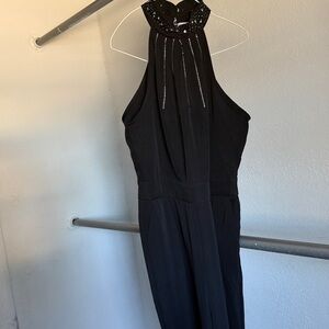 Elegant Black Halter Dress